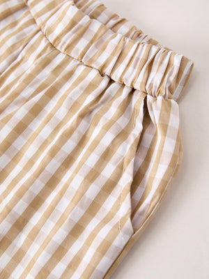 Fall Thanksgiving Plaid Chick Embroidery Smocking Boys Set