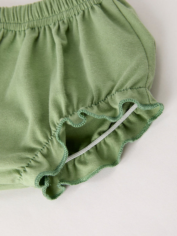 Fall Halloween & Thanksgiving Applique Plaid Girls Bloomers Romper Set