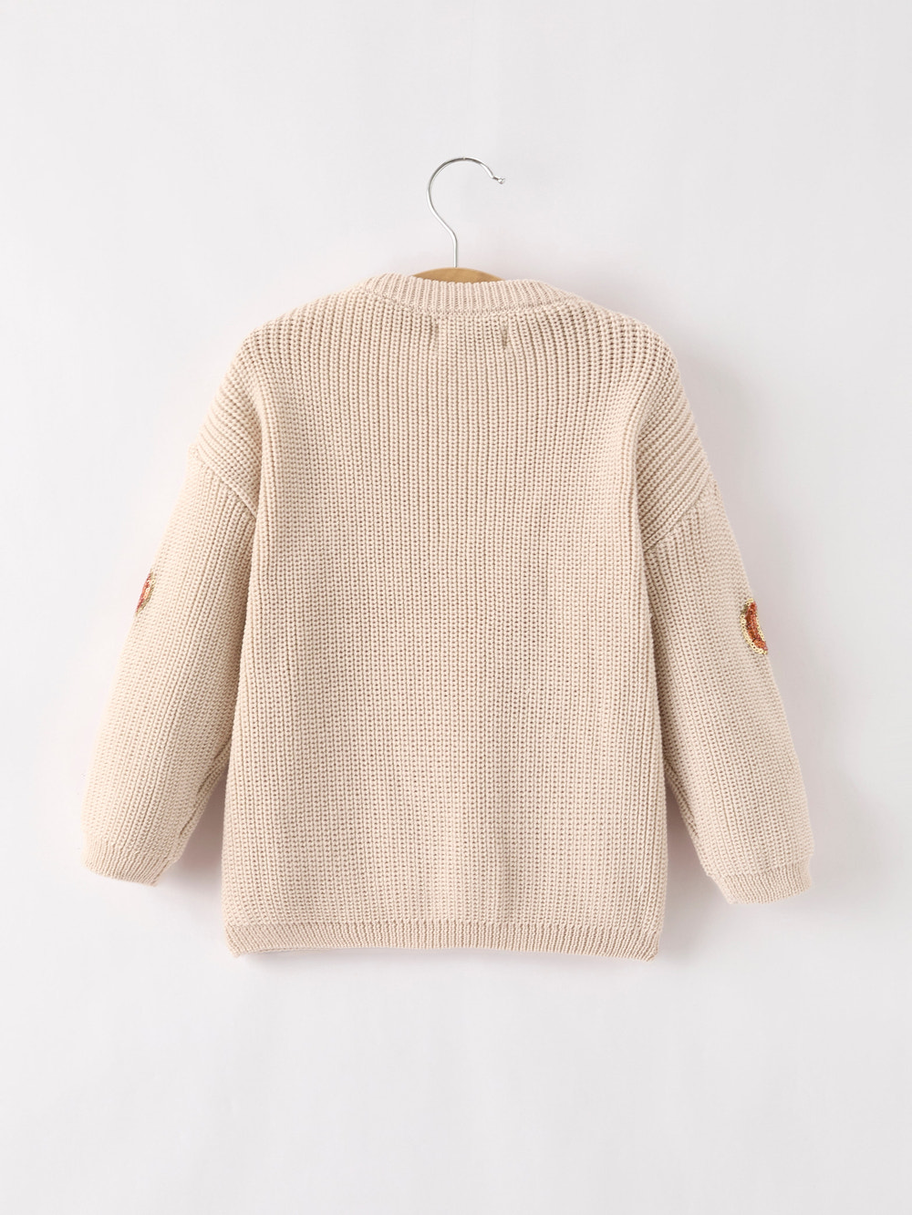 Thanksgiving Pumpkin Sequin Sweater – Beige, Perfect for Fall