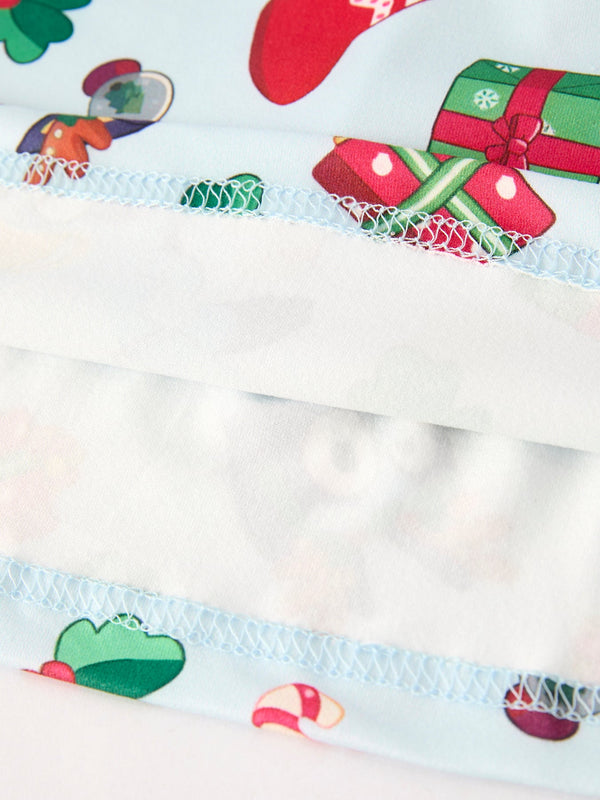 Christmas Characters and Gift Print Girls Dress