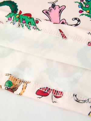 Christmas Character Print  Girls Dress with Ruffle Sleeves