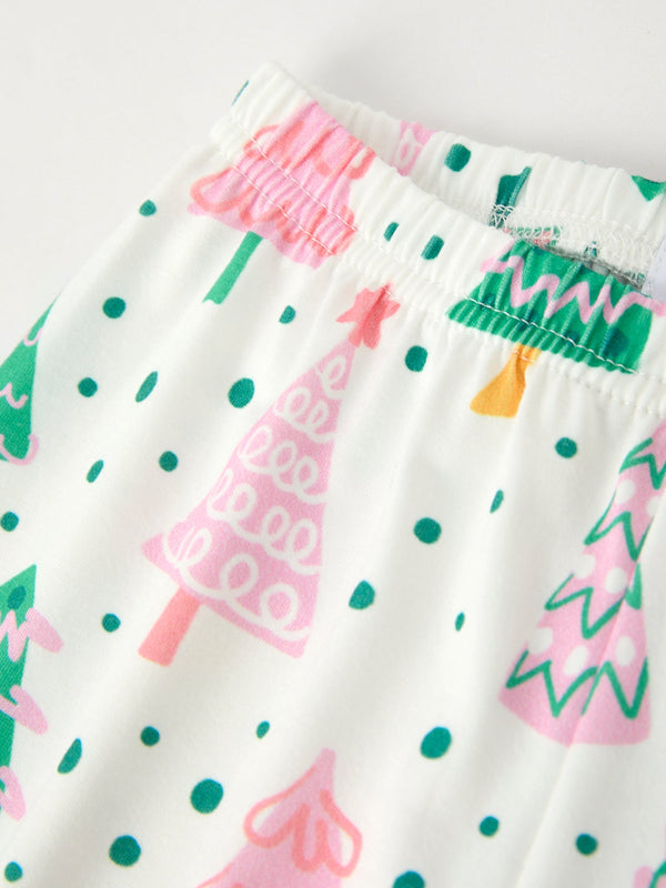 Christmas Tree Ruffles Girls Pajamas