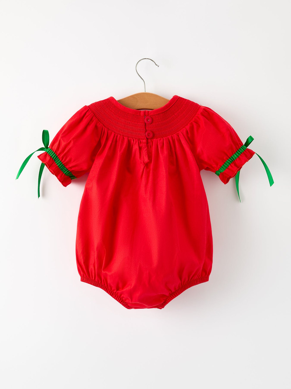 Christmas Baby Romper: Adorable Green Christmas Tree Embroidery