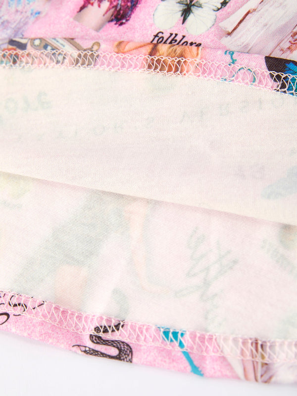 Christmas Ts Twirly Print Girls Milk Silk Dress：Musical Journey in Style