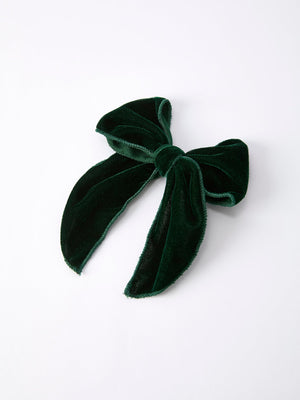 Christmas Velvet Green Bow Hair Clip