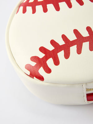 Kids Baseball Themed Crossbody Bag with Red Handle