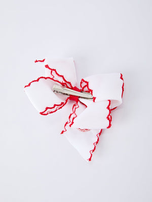 Festive Baseball Embroidered Girls Hairpin 4 Inches