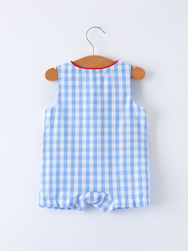 Baby Boys Summer Strawberry Embroidered Smocked Romper