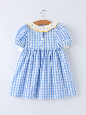 Spring Daisy Bow Smocked Toddler Girl Dress