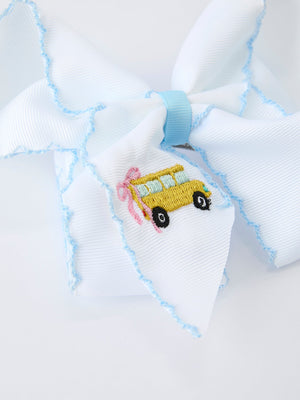 Back-to-school Truck Applique Girls Hairpin 4 Inches/6.25 inches