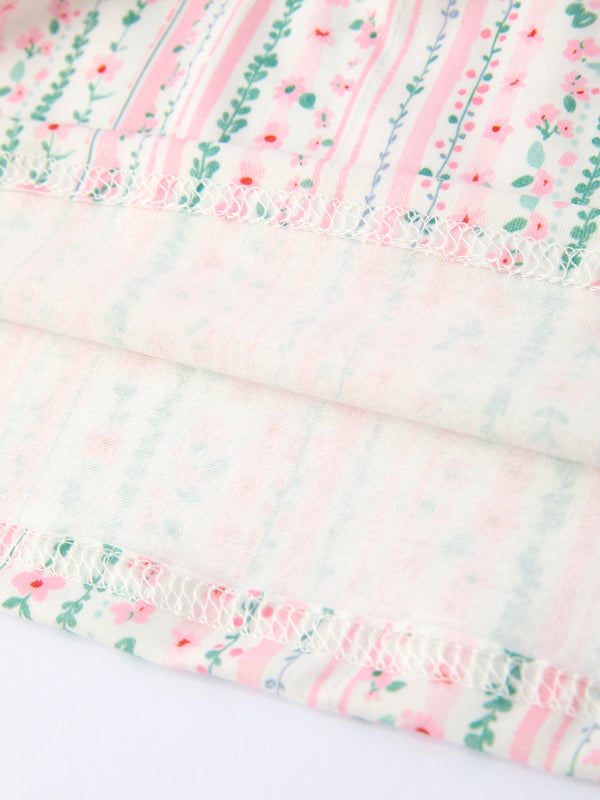 Pink Spring Floral Smocked Girl Dress