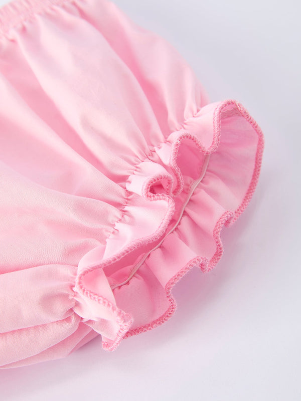 Petal Peter Pan Collar Christ Bishop Christening Baby Girls Bloomer Set