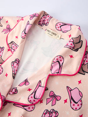 Mommy & Me Western Print Ruffle Pajama Set