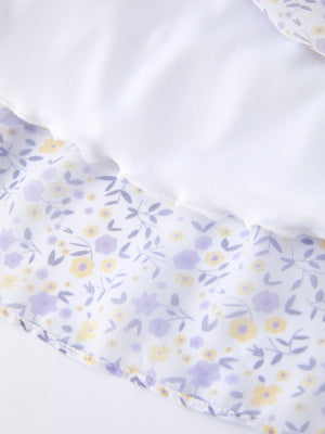 Spring Floral Girls Ruffle Bow Spaghetti Strap Dress