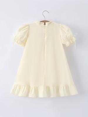 Embroidered Lace Girls' Short-sleeved Dress
