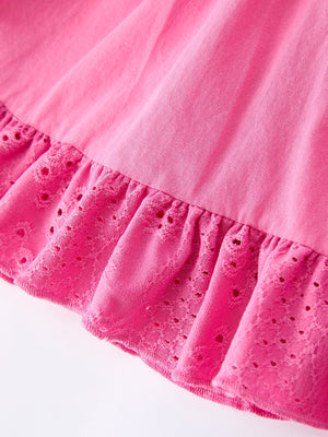 Pink Girl Smocked Ruffle Dress