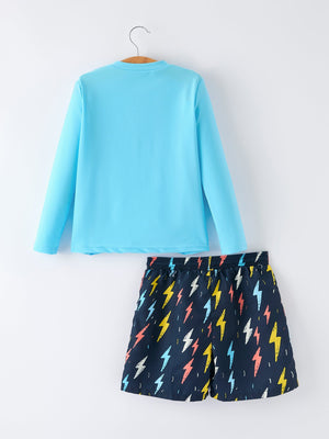 Lightning Boys Two Piece Swimsuit Long Sleeve