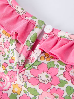 "DADDY'S GIRL" bow embroidered ruffle collar dress for girls, showcasing a charming design from angle 4.