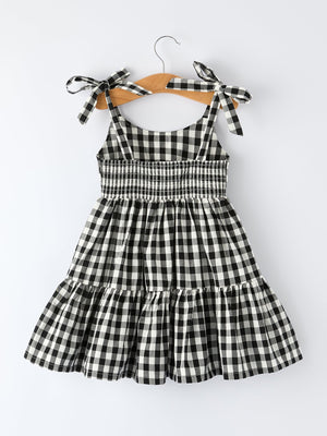 Mommy & Me Plaid Girl Smocked Ruffle Dress