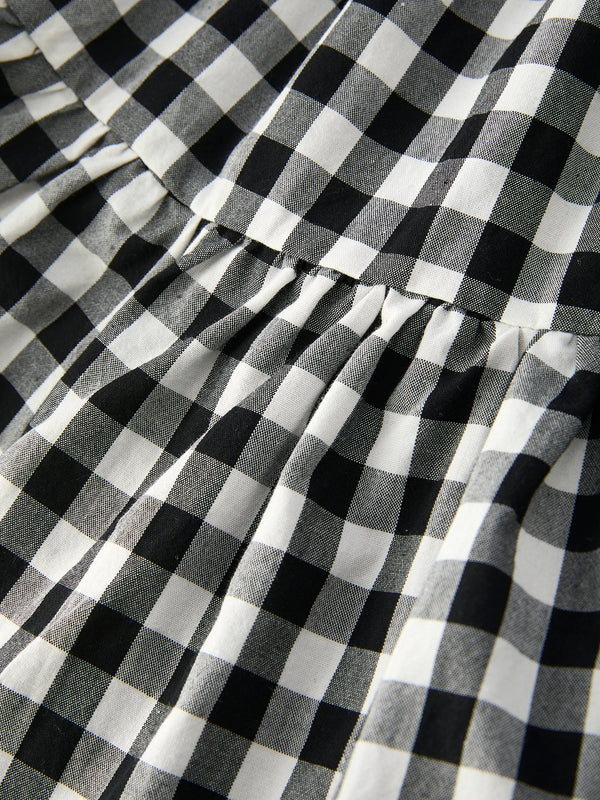 Mommy & Me Plaid Girl Smocked Ruffle Dress