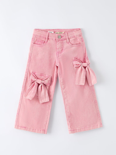 Pink Bow Girls Denim Pants