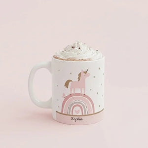 Pink Rainbow Mug | Sparkle Like a Unicorn | Personalized Name