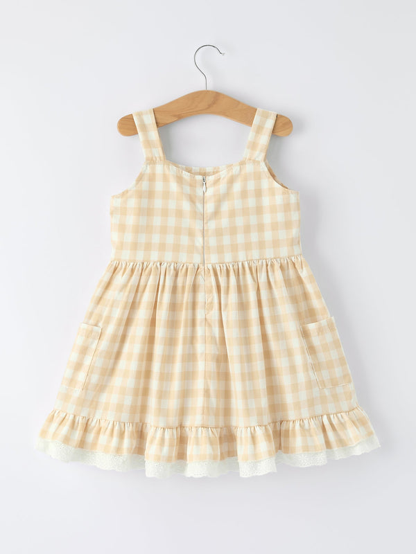 Mommy & Me Plaid Girl  Dress With Pocket