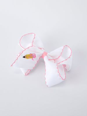 Back to School Yellow Pencil Bow Hair Clip 6.25 Inch