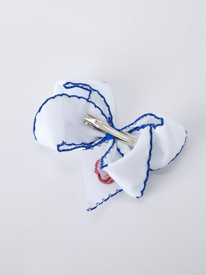 Back to School Apple Bow Hair Clip 6.25 Inch