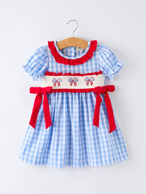 fourth of july infant dress 4th of July Plaid Girls Smocked Toddler Girl Dress