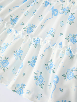 Spring Floral Girls Strap Dress
