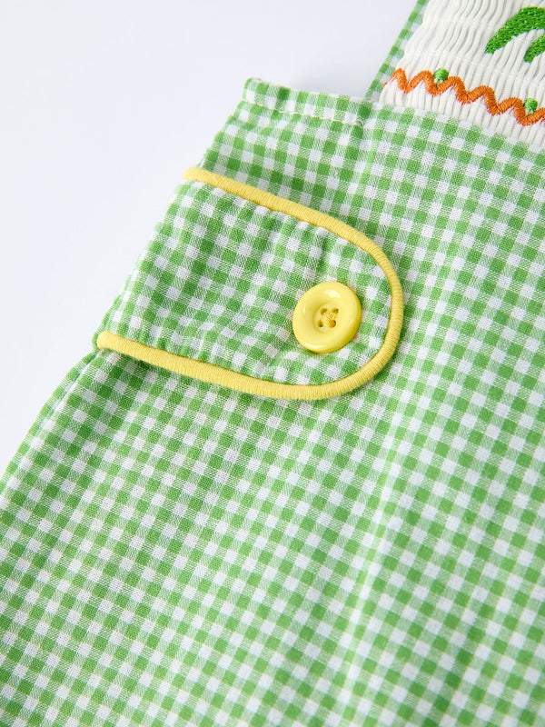Spring Turtle Smocked Baby Boy Romper