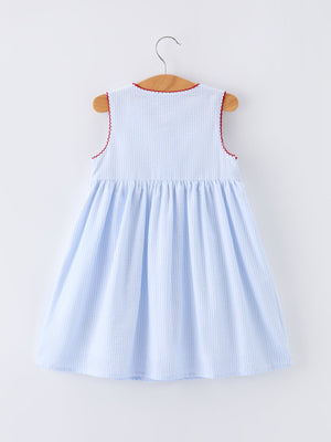 Girls Back To School Apple Twirl Dress Smocked