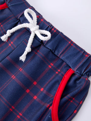 Back To School Apple Boys Set Plaid Shorts