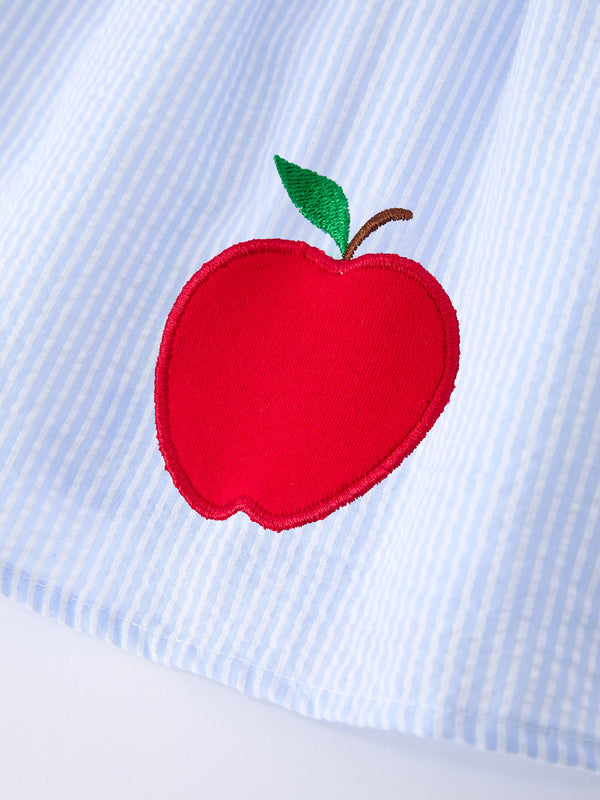 Girls Back To School Apple Twirl Dress Smocked