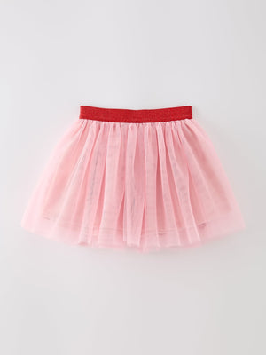 Back To School Apple Bow Girls Skirt Tulle Sequin Applique