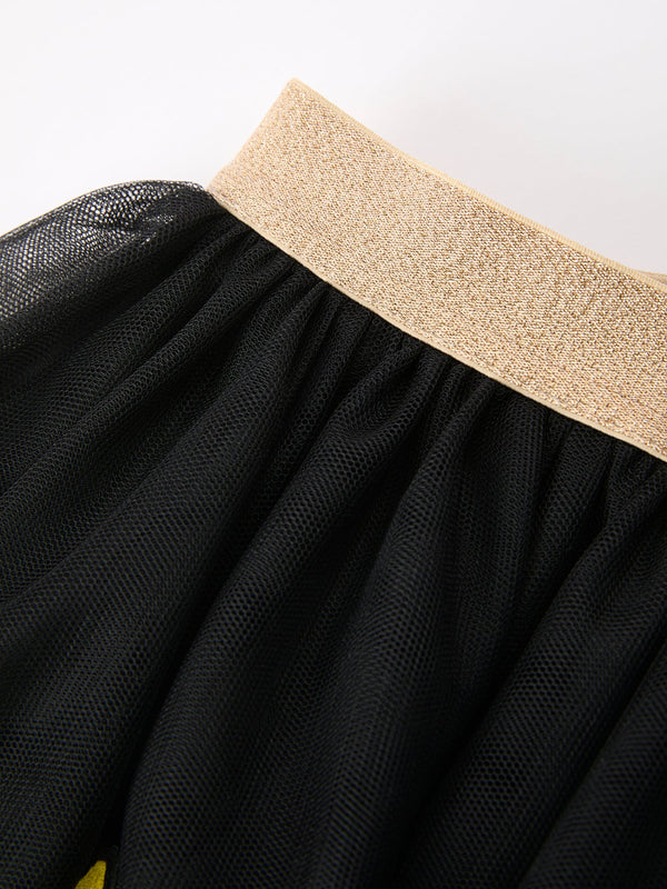 Back To School Crayon Girls Skirt Tulle Applique Skirt