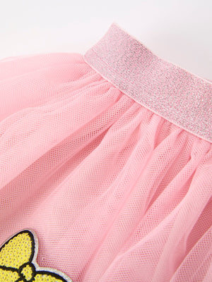 Back To School Pencil Bow Girls Skirt Tulle Applique Skirt