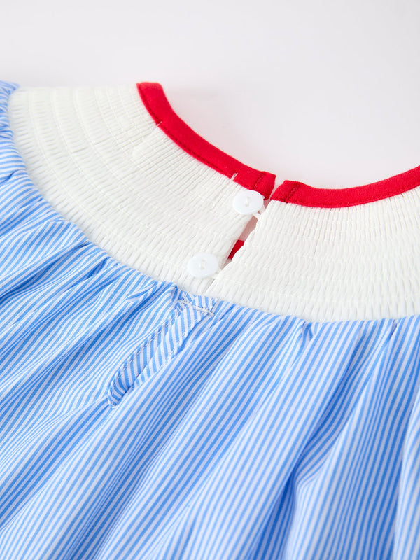 Back To School Apple Pencil Embroidery Dress