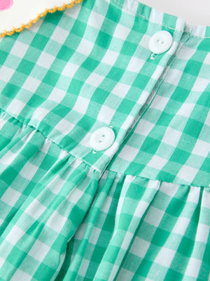 Back to School Apple Pencil Applique Girls Dress Petals Collar