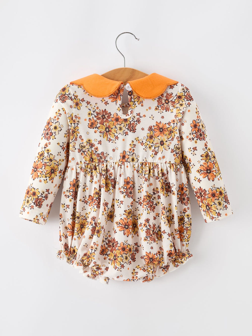 Fall Orange Floral Baby Bubble Petals Collar