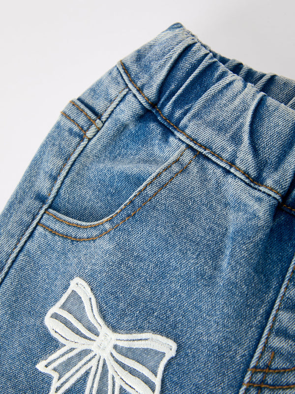 Bow Lace Girls Flare Jeans