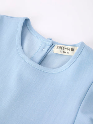 Back to School Pencil Applique Girl Dress Scallop Hem
