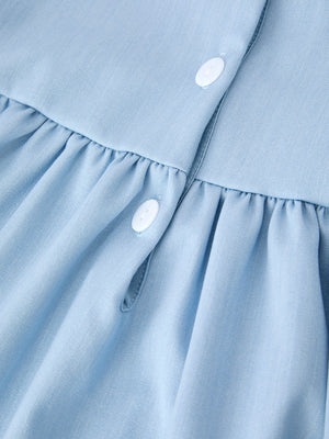 Back to School Pencil Applique Girl Dress Scallop Hem