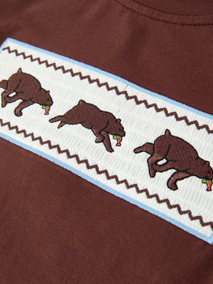 Bear Smocked Boy Pant Set
