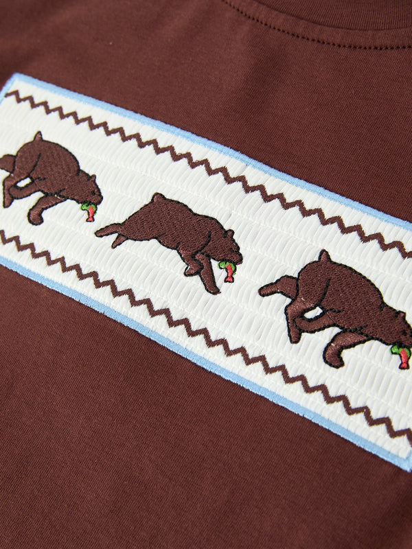 Bear Smocked Boy Pant Set