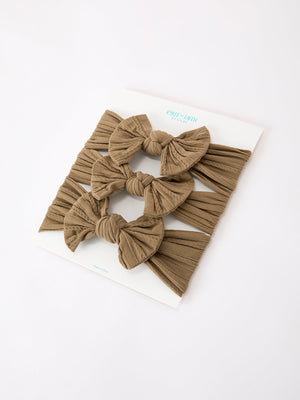 Baby Girl Bow Headband Same Color 3 Piece Set