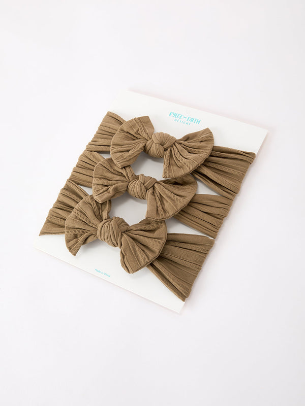 Baby Girl Bow Headband Same Color 3 Piece Set