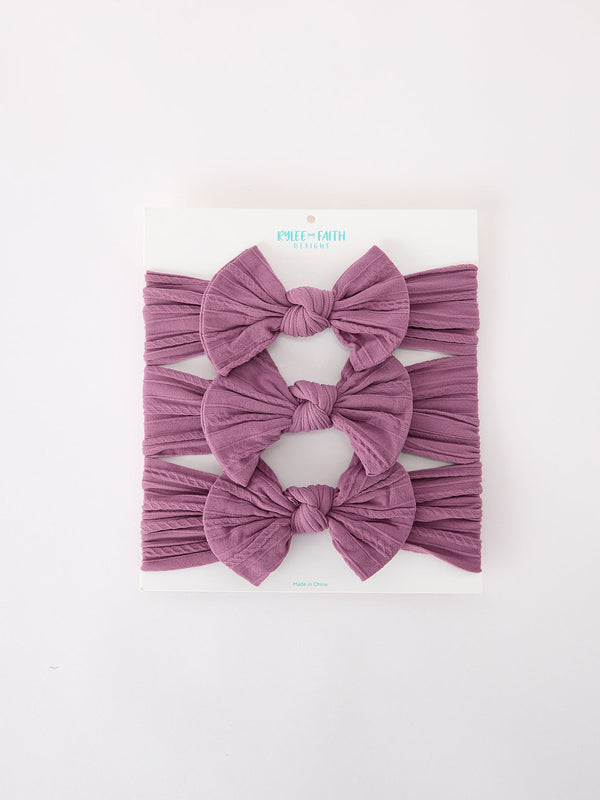Baby Girl Bow Headband Same Color 3 Piece Set