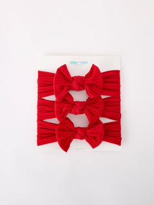 Baby Girl Bow Headband Same Color 3 Piece Set